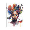 Card 10,5 x 14,8 cm - Watercolor Butterfly African woman V3 - Chromatic fusion studio
