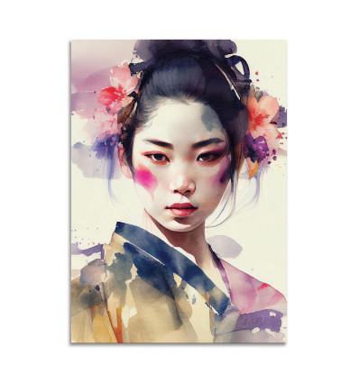 Card 10,5 x 14,8 cm - Watercolor Modern Geisha V2 - Chromatic fusion studio