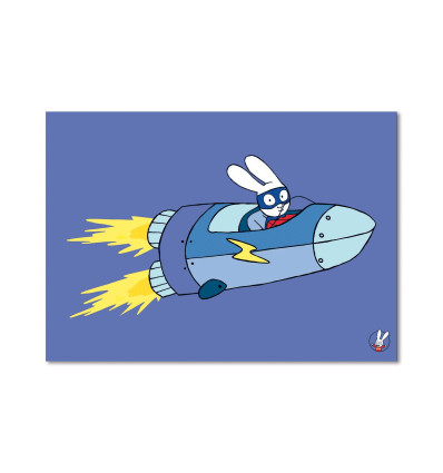 Carte 10,5 x 14,8 cm - Super Rabbit Rocket - Simon Super Rabbit