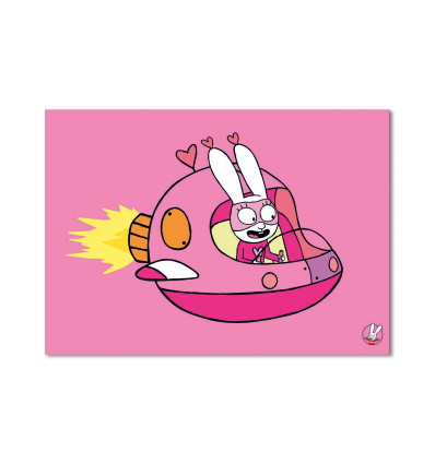 Card 10,5 x 14,8 cm - Super Rabbit Girl - Simon Super Rabbit