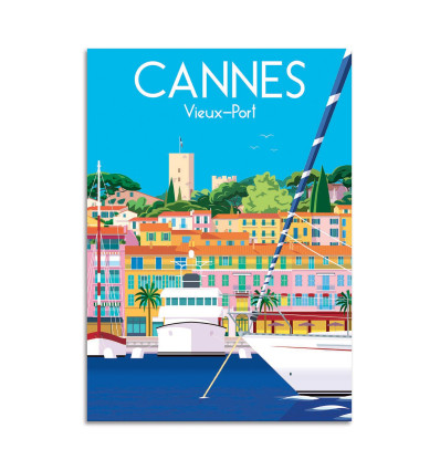 Carte 10,5 x 14,8 cm - Cannes Vieux Port - Raphael Delerue