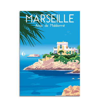 Carte 10,5 x 14,8 cm - Marseille Anse de Maldormé - Raphael Delerue