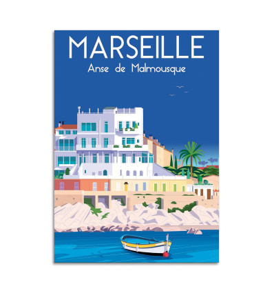 Card 10,5 x 14,8 cm - Marseille Anse de Malmousque - Raphael Delerue