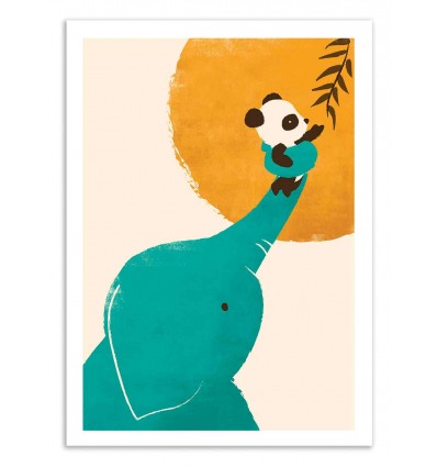 Art-Poster 50 x 70 cm - Panda's little helper - Jay Fleck