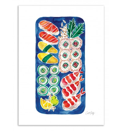 Art-Poster 50 x 70 cm - Sushi Platter - Cat Coquillette