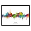 Art-Poster - Dubai Skyline (Colored Version) - Michael Tompsett